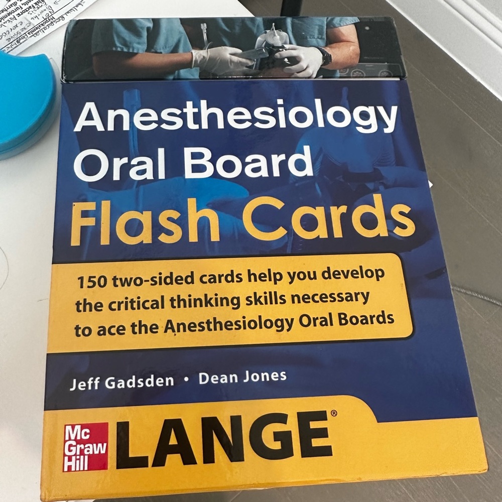 Anesthesiology oral board flash card